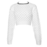 Hollow-out Round Neck Sweater