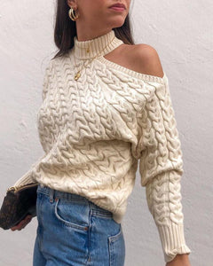 Halter Round Collar One Shoulder Sweaters Shirts